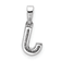 14K White Gold Diamond Letter J Initial with Bail Pendant