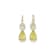 14K Yellow Gold Diamond, Green Prasiolite, and Lemon Quartz Earrings