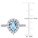 Created White Sapphire, Sky Blue Topaz and Diamond 10K White Gold Ring 1.97ctw
