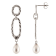 7-8mm white cultured freshwater pearl rhodium over sterling silver earrings