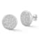 Sterling Statements Rhodium Over Sterling Silver Pave Satin Button Studs