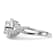 Rhodium Over 14K White Gold Lab Grown Diamond Cluster Engagement Ring 0.758ctw
