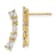 14K Yellow Gold with White Rhodium Polished and Diamond-cut Post Earrings