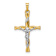 14k Two-tone Gold  Polished INRI Crucifix Twisted Cross Pendant