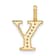 14K Yellow Gold Diamond Letter Y Initial Pendant