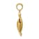 14k Yellow Gold Solid 3D Polished and Textured Moveable Turtle Pendant