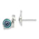 Sterling Silver Polished Blue and Black Enameled Snail Post Earrings