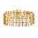 Pink CZ Wide Geometric Mesh Link Bracelet In 14K Gold Over Brass