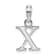 Sterling Silver Polished Block Initial -X- Pendant