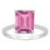10x8mm Emerald Cut Pink Topaz and 1/10 ctw Diamond Rhodium Over Sterling
Silver Ring