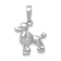 Rhodium Over 14k White Gold Textured Poodle Dog Pendant