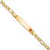 14k Yellow Gold Medical Soft Diamond Shape Red Enamel Figaro Link ID Bracelet