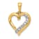 14k Yellow Gold and Rhodium Over 14k Yellow Gold Diamond Heart Pendant
