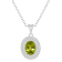 8x6mm Oval Peridot And White Topaz Accent Rhodium Over Sterling Silver
Double Halo Pendant w/Chain