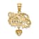 14k Yellow Gold Mom with Dangling Heart pendant