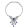Sapphire Blue Cubic Zirconia, Rhodium Plated Over Sterling Silver
Teardrop Necklace