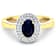 1.06ctw Blue Sapphire and Diamond 14K Yellow Gold Halo Ring