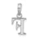 Sterling Silver Polished Block Initial -F- Pendant