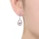 CZ Double Pear Drop Earrings In Sterling Silver