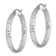 Rhodium Over 14k White Gold Diamond-Cut 1 1/8" In and Out Hoop Earrings