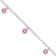 Sterling Silver Pink Enamel Flowers Children's Bracelet