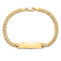 14k Yellow Gold Soft Diamond Shape Flat Curb Link ID Bracelet