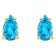 5x3mm Pear Shape Blue Topaz 14k Yellow Gold Stud Earrings
