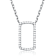 CZ Rectangle Station Necklace In Sterling Silver 16 Inch