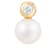White Cultured Freshwater Pearl and Diamond 14K Yellow Gold Pendant 8-8.5mm