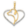 14k Two-tone Gold Diamond-cut Dog Head in Heart Pendant