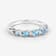 Swiss Blue Topaz and White Topaz Sterling Silver 5 Stone Band Ring