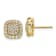14K Yellow Gold Lab Grown Diamond SI1/SI2, G H I, Squared Halo Post Earrings