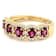 Grape Color Garnet Oval And White Zircon Ring In 18K Gold Over Sterling
Silver 1.15ctw