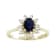 0.75ctw Oval Sapphire and Diamond Halo Ring in 14k Yellow Gold