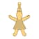 14k Yellow Gold Textured Laser Cut Girl Charm Pendant