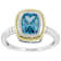 Aquamarine Color CZ Solitaire Ring In Sterling Silver 3.53ctw