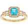 Blue Apatite And White Zircon Ring In 18K Gold Over Sterling Silver 1.50ctw