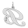 Rhodium Over Sterling Silver Fancy Script Letter B Initial Charm