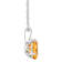 10x8mm Oval Citrine Rhodium Over Sterling Silver Pendant With Chain