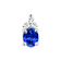 14K White Gold Oval Tanzanite and Diamond Pendant 0.36ctw