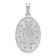 Rhodium Over 14k White Gold Satin Miraculous Oval Medal Pendant