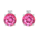 4mm Round Pink Topaz with Diamond Accents 14k White Gold Stud Earrings