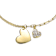 CZ Heart Charm Bracelet In 14K Gold Over Brass
