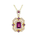 Grape Color Garnet, Purple Rhodolite And White Zircon Pendant Necklace
In 18K Gold Over Sterling Silver 1.93ctw