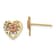 14K Yellow Gold and 14K Rose Gold Diamond-Cut Heart and Flower Stud Earrings