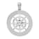 Rhodium Over Sterling Silver Polished Large Nautical Compass Pendant
