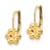 14K Yellow Gold Polished Flower Leverback Earrings