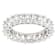 Set Of 5 CZ Eternity Band Rings In Rhodium Over Brass