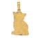 14k Yellow Gold Polished and Textured Cat Pendant