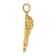 14k Yellow Gold Solid Polished and Textured Open-backed Golf pendant